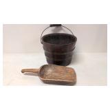 Wooden Bucket and Grain scoop
