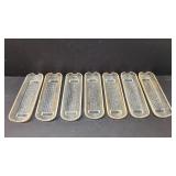 Seven Corn on cob glass serving dishes