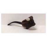 Vintage carved Bull head tobacco pipe