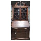 Vintage Maddox Mahogany Secretary Desk w/bookcase