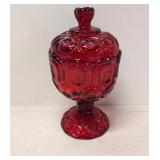 Vintage Ruby Red Moon & Star Candy Dish