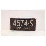 1955 Ohio License Plate