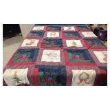 Christmas Quilt pieced and cross stitched
