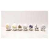 (7) Goebel W. Gemany Easter Eggs on stands