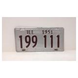 1951 Illinois license plate ( Aluminum)