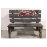 Primitive country store advertising bench