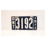 1911 Canada License Plate