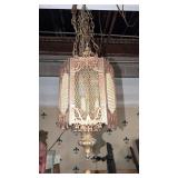 Vintage hanging swag light - Spanish Revival style