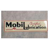 Mobil Lubrication embossed metal sign