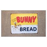 Bunny Bread embossed metal sign