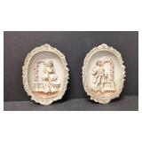 Vintage Lefton Raised Relief wall plaques