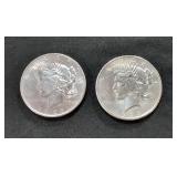 (2) Peace Silver dollars 1922 and 1923
