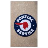14' Tin Pontiac Service embossed sign