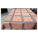 Patch Work Quilt - Orange and Gray
