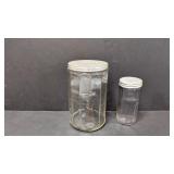 Two Hoosier Cabinet jars