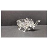 Vintage Art Glass Clear Elephant Candy Dish