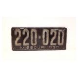 1930 Missouri license plate