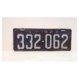 1923 New York License Plate