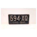 1940 Ohio License Plate