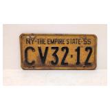 1955 New York The Empire State License Plate