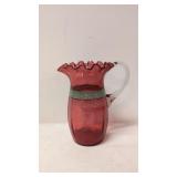 Antique Victorian Cranberry pitcher