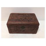 Vintage Carved Wooden Cheese Box