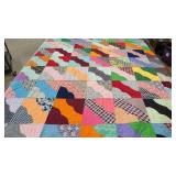 Vintage pieced multi color quilt