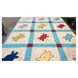 Vintage Turtle Appliqued tack quilt