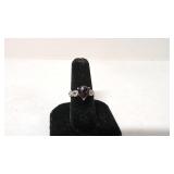 Marked .925 Ring with Brurgundy Red Tourmaline