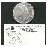 1921 - S Morgan Silver Dollar