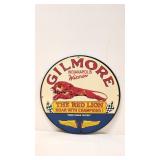 12' Gilmore Red Lion Porcelain Gasoline Sign