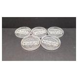 (5) Vintage 1930s glass ash trays with snuffers