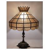 Stained Amber Leaded Glass Table lamp