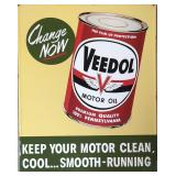 Embossed Tin Tacker Veedol Motor oil sign
