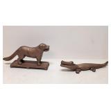 Antique Cast Iron Dog  & Alligator nut crackers