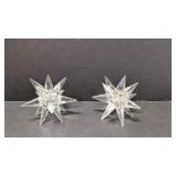 Pair Swarovski Starburst Crystal Candleholders