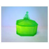 Art Deco Green Uranium Stain Glass Trinket box