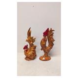 Vintage Ceramic Chick and Rooster Folk Art figures
