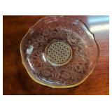 Vintage 1940s Lancaster Glass yellow Console bowl