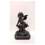 Vintage French Bronze Cherub w/ wings sculpture