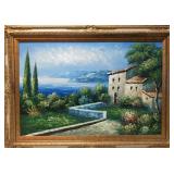 Landscape on canvas painting of Mediterranean Vila
