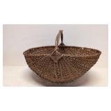 Large splint gathering basket with willow handle