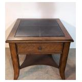 Leather top end table