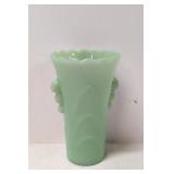 Jadite Green Vase - Beaded handles