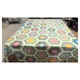 Vintage Grandmother's Flower Garden quilt