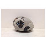 Painted Siamese Cat on Rock signed and numbered