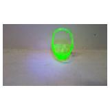 Green uranium small glass basket