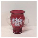 Cranberry glass 4' vase