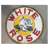 48' Porcelain White Rose Gasoline sign