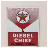 Porcelain Enamel Texaco Diesel Chief Sign